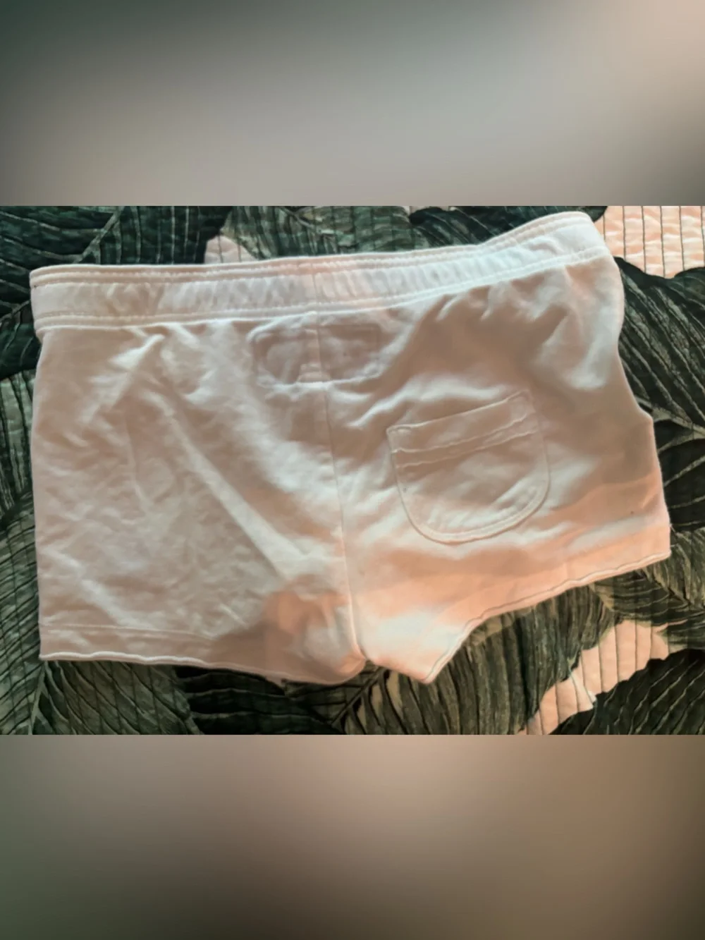 Abercrombie & Fitch White Low-Rise Logo Bike Shorts